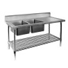 DSB6-1800L/A Double Left Sink Bench with Pot Undershelf