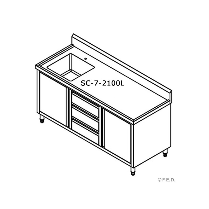 SC-7-2100L-H CABINET WITH LEFT SINK