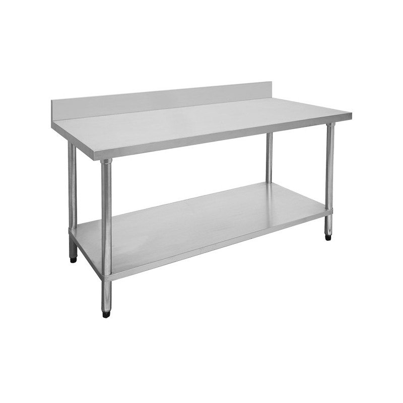 0600-6-WBB Economic 304 Grade Stainless Steel Table with splashback  600x600x900