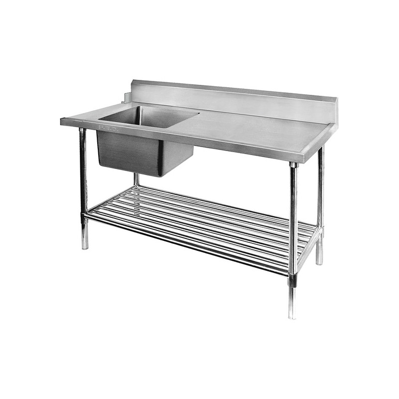 Left Inlet Single Sink Dishwasher Bench - SSBD7-1500L/A