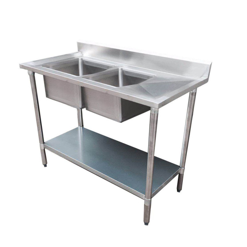 Modular System Double Sink Bench Left Handed 1500x600x900mm - 1500-6-DSBL