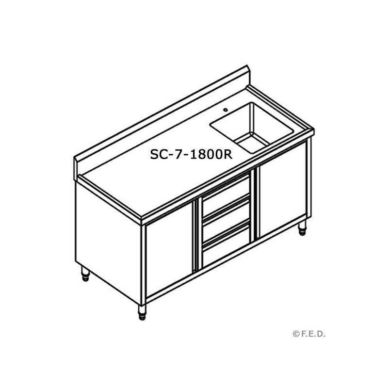 SC-7-1800R-H CABINET WITH RIGHT SINK