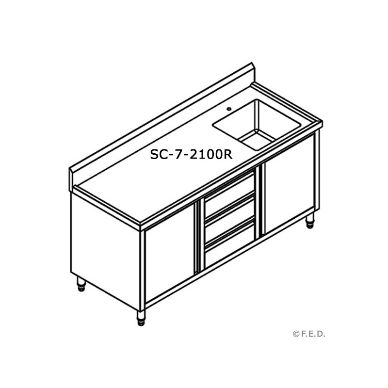 SC-7-2100R-H CABINET WITH RIGHT SINK