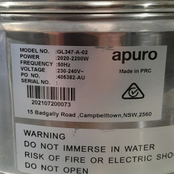 Used Apuro GL347-A-02 Energy Saving Manual Fill Water Boiler 20Ltr - ST25UK91