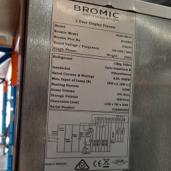 Used Bromic UF1000LF Upright Display Freezer Flat Glass Door - ST24UK316