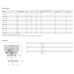 21" Vertical Exhaust Canopy Motor, Single Phase, 240V, Model: V53-756-SP