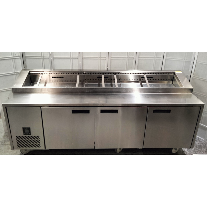 Used Glacian HPB2476 Pizza Prep 3 Door Fridge - ST23/2-U-K665