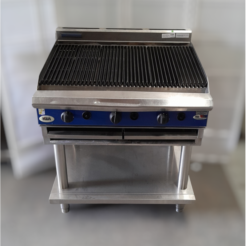 Used Blue Seal G596-LS Chargrill 900mm with Stand and Brand New Trivets -  ST23-U-K465