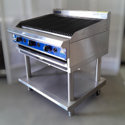 Used Blue Seal G596-LS Chargrill 900mm with Stand and Brand New Trivets -  ST23-U-K465