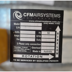 Used CFM Airsystems MVR250/4E Single Phase 10" Exhaust Fan - ST22UK2874