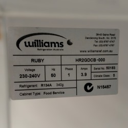 Used Williams HR2GDCB Ruby 2 Door Display Fridge - ST25UK149