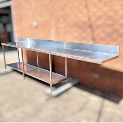 Used Custom Made 3.5m Stainless steel bench -   ST23-U-K478