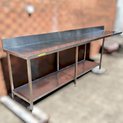 Used Custom Made 3.5m Stainless steel bench -   ST23-U-K478