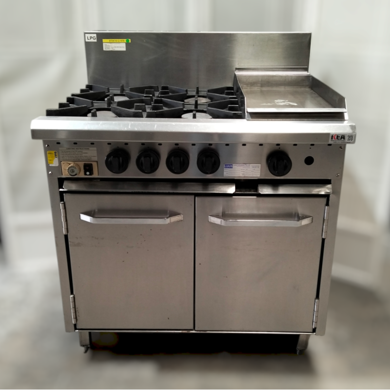 Used Luus 4 Open Burners Oven Range With 300mm Griddle CRO-4B3P