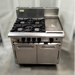 Used Luus 4 Open Burners Oven Range With 300mm Griddle CRO-4B3P