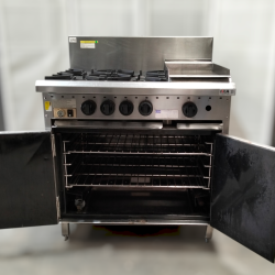 Used Luus 4 Open Burners Oven Range With 300mm Griddle CRO-4B3P