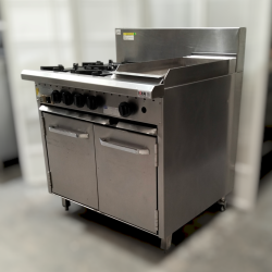 Used Luus 4 Open Burners Oven Range With 300mm Griddle CRO-4B3P