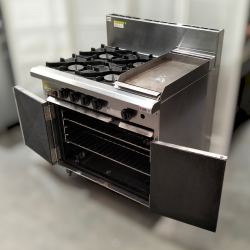 Used Luus 4 Open Burners Oven Range With 300mm Griddle CRO-4B3P