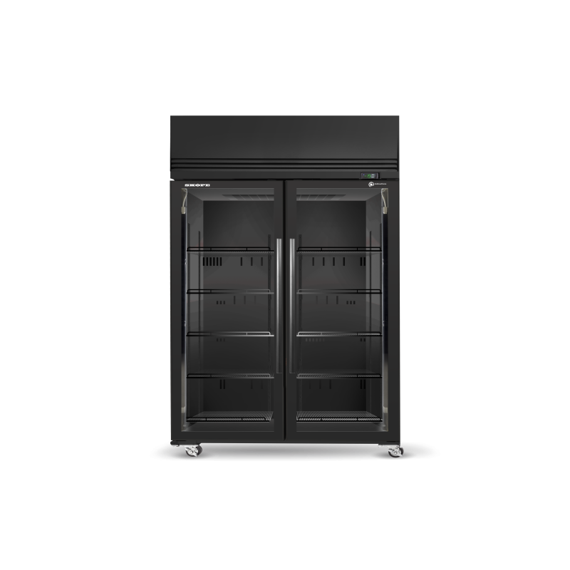 Skope  SKFT1300N-A 2 Glass Door Upright Display or Storage Freezer