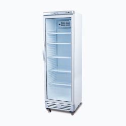 Bromic GM0374-NR Upright Display Fridge - 372L - 1 Door - Flat Glass - White with Silver Trim