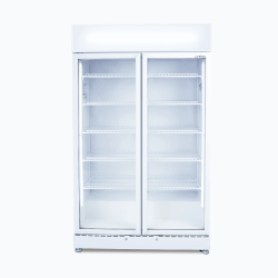 Bromic GM0900LWECO Upright Display Fridge - 885L - 2 Doors - Flat Glass - White