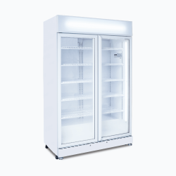 Bromic GM0900LWECO Upright Display Fridge - 885L - 2 Doors - Flat Glass - White