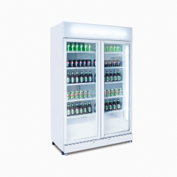 Bromic GM0900LWECO Upright Display Fridge - 885L - 2 Doors - Flat Glass - White