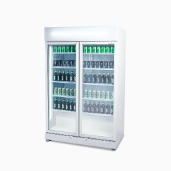 Bromic GM0900LWECO Upright Display Fridge - 885L - 2 Doors - Flat Glass - White