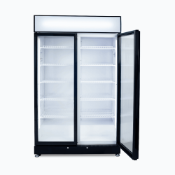 Bromic GM0900LBECO Upright Display Fridge - 885L - 2 Doors - Flat Glass - Black