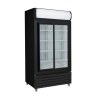 Thermaster Two Sliding Glass Door Colourbond Upright Drink Fridge Black LG-1000SDBP