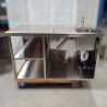 Used Stainless Steel Bench with Sink and Dual Undershelf - ST25UK233