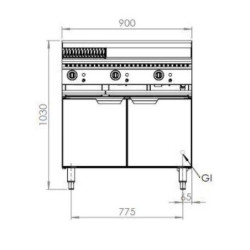 B+S COMMERCIAL KITCHENS - Verro Combo 600mm Grill Plate & 300mm Char Grill - VHBT-GRP6-CGR3 