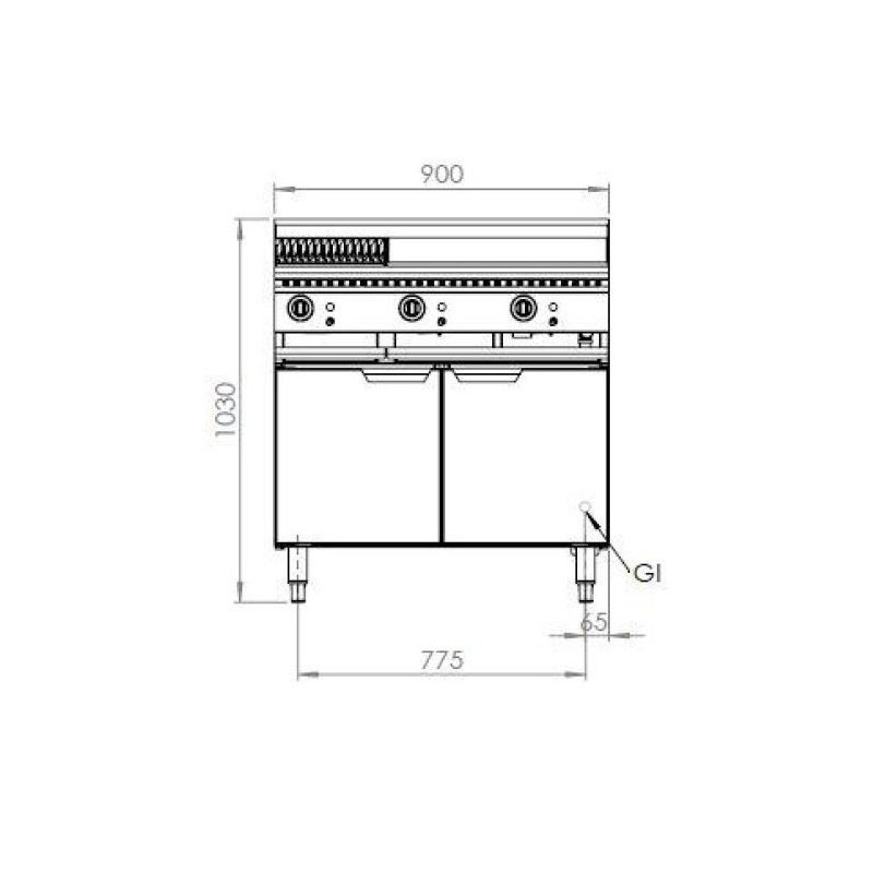 B+S COMMERCIAL KITCHENS - Verro Combo 600mm Grill Plate & 300mm Char Grill - VHBT-GRP6-CGR3 