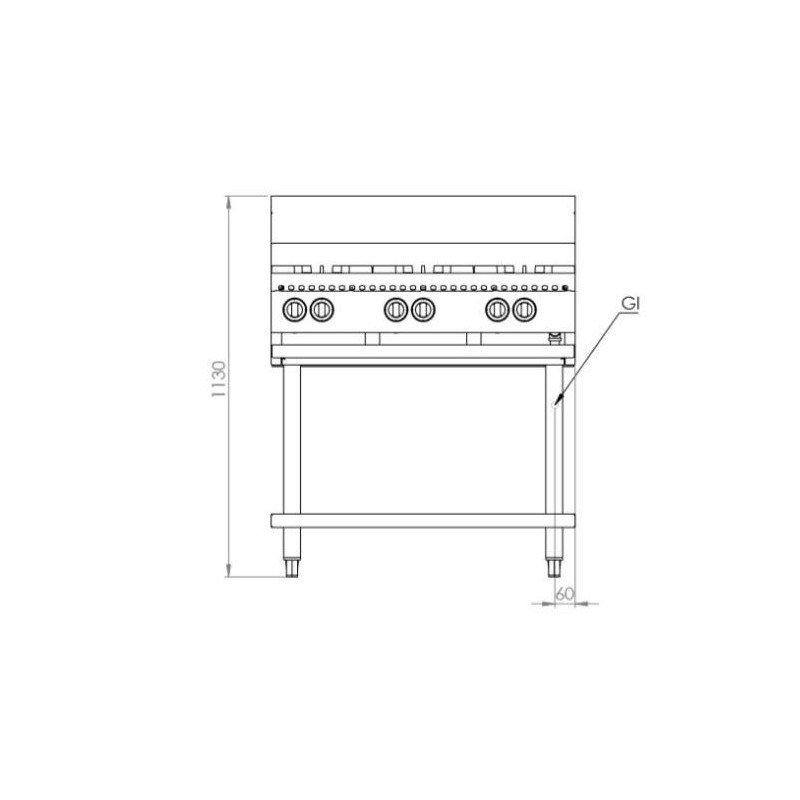 B+S COMMERCIAL KITCHENS -   B+S Six Burner Boiling Top  - BT-SB6 