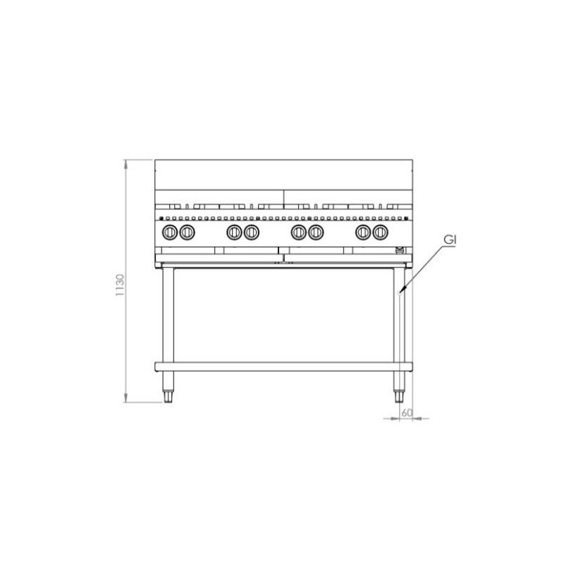 B+S COMMERCIAL KITCHENS -  B+S Eight Burner Boiling Top  - BT-SB8