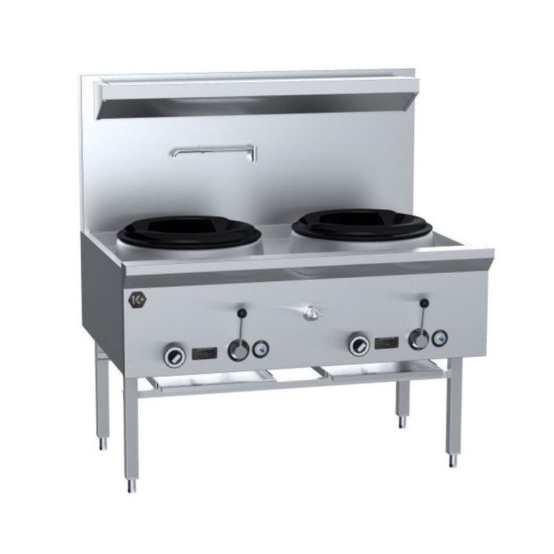 B+S COMMERCIAL KITCHENS -  K+ Double Hole Waterless Wok Table  - UFWWK-2 