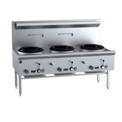 B+S COMMERCIAL KITCHENS - K+ Three Hole Waterless Wok Table - UFWWK-3