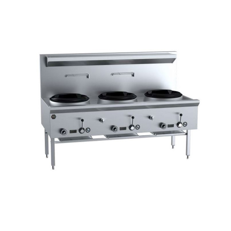 B+S COMMERCIAL KITCHENS - K+ Three Hole Waterless Wok Table - UFWWK-3