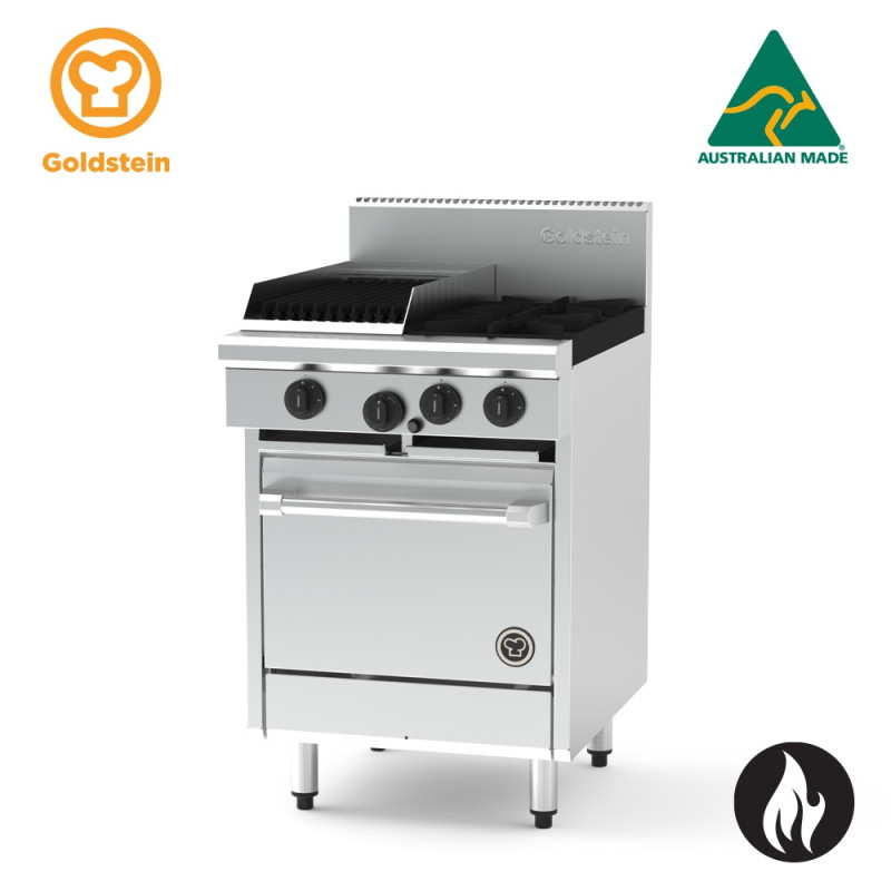 Goldstein PF12Q220FF-X 2 burners Range 305mm Char Grill and Fan Forced Oven