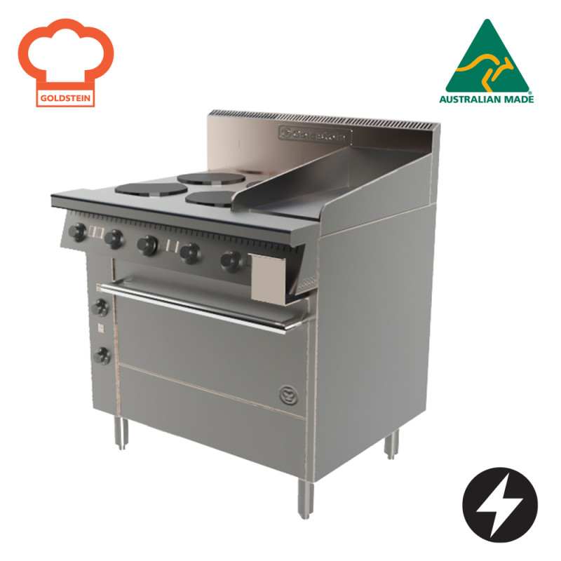 Goldstein PEC4S12G28 4 Solid Element Electric Range with Convection Oven and 300mm Hotplate