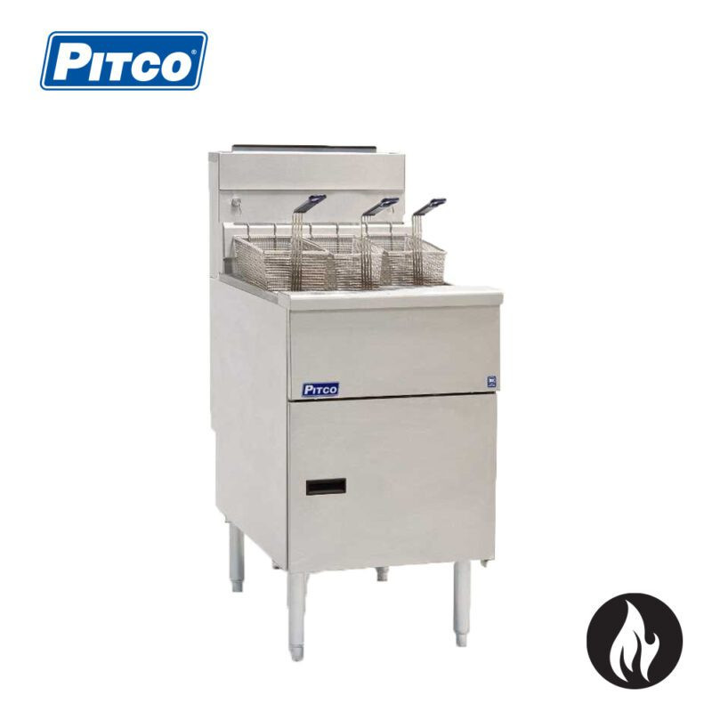 Pitco SG18-FR Single Pan 3 Basket Deep Fryer Filter Ready Gas