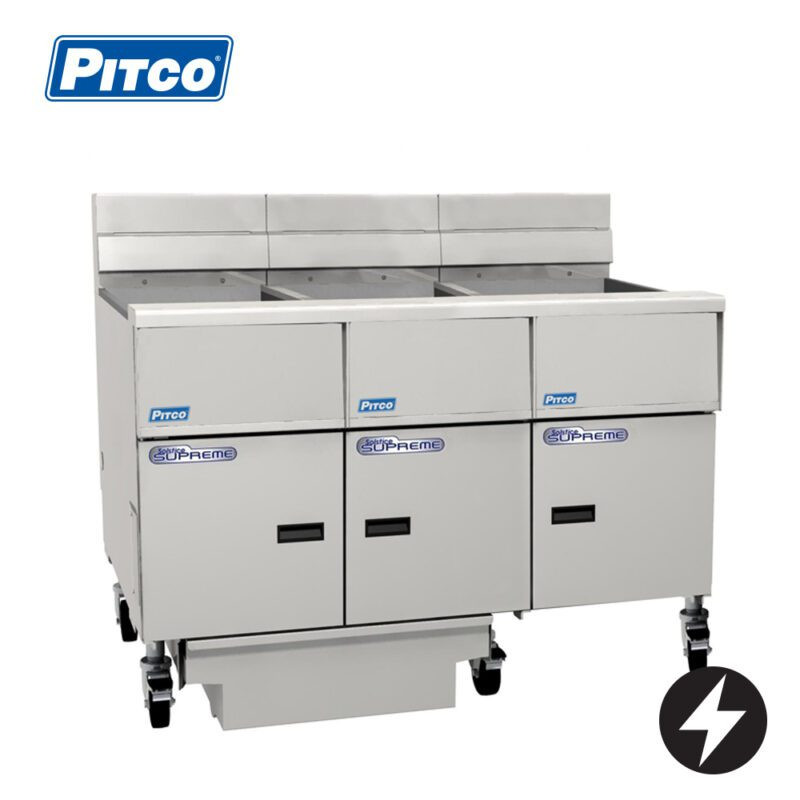 Pitco SE14-3/FD 3 Bank Electric Deep Fryer with Filter Drawer System 22lt