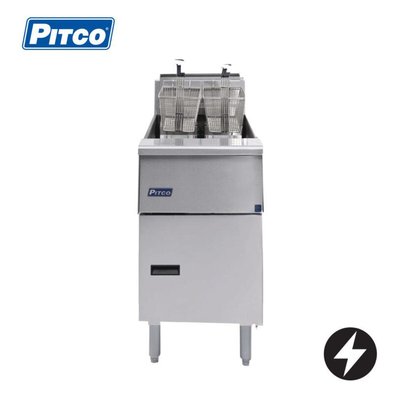 Pitco SE14T SSTC Split Pan Electric 2 Basket Deep Fryer 22lt
