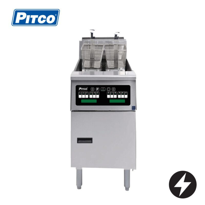 Pitco SE14T-C Split Pan Electric 2 Basket Deep Fryer with Computer Controls 22lt