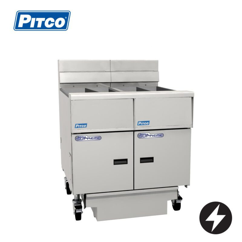 Pitco SE14T-FD/FF Split Pan Electric 2 Basket Deep Fryer with Filter Drawer System 22lt