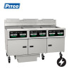 Pitco SE18C-3/FD 3 Bank Electric Deep Fryer with Computer Controls and Filter Drawer System 38lt
