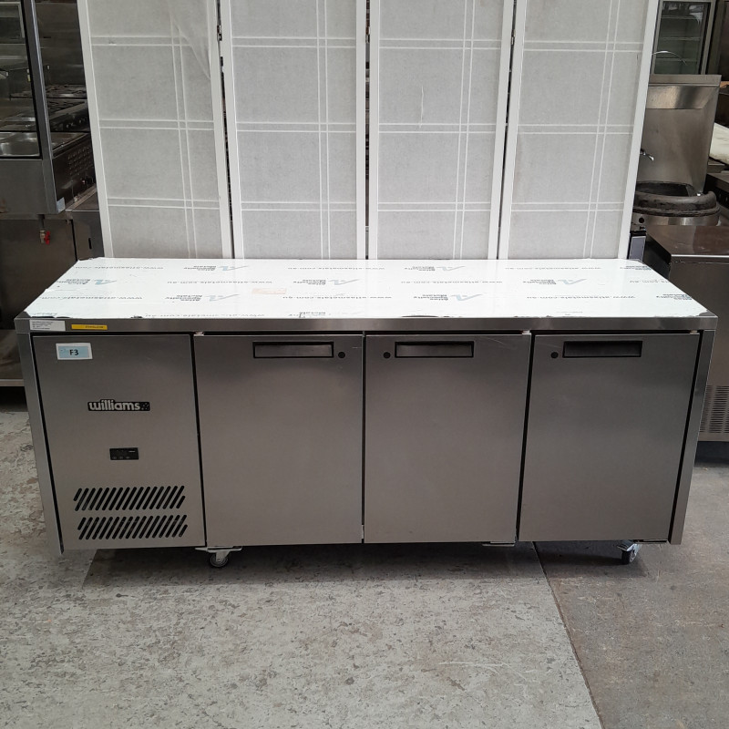 Used William Opal HO3U-000 3 S/S Doors Underbar Fridge