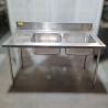 Used 1500mm Wide Stainless Steel Double Sink Bench - ST25UK296