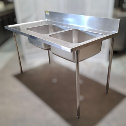 Used 1500mm Wide Stainless Steel Double Sink Bench - ST25UK296