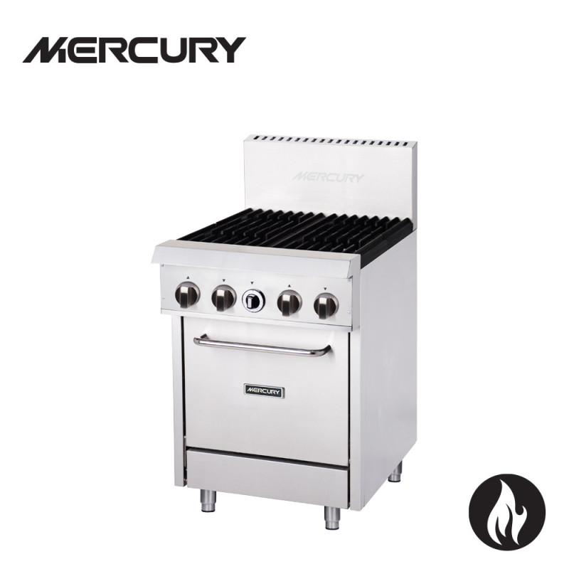Mercury M24S-4F 4 Burner Range with oven